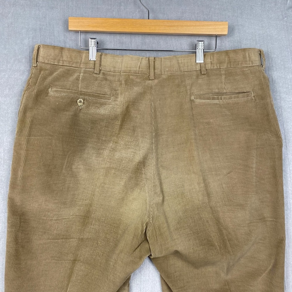 Vtg 80s Haggar Casuals Trousers Mens 40x25 Khaki Tan Wide Wale Corduroy Heritage - Picture 4 of 16